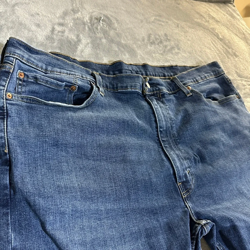 Levis 502 Regular Taper Jeans Mens 46x32 Blue Medium Wash WaterLess Denim